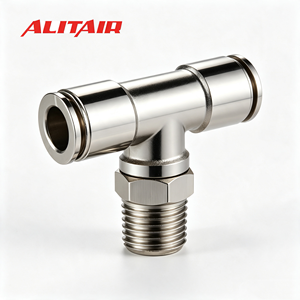 ALITAIR AMPB Raccords en laiton de type T à connexion rapide Nouveaux raccords en laiton Connecteur rapide pneumatique Raccord de tuyauterie à insertion rapide - Product Image 1