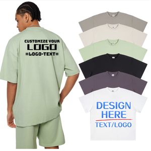 T-shirt personalizzata da uomo taglie forti e alti - Maglietta a maniche corte, spessa, tinta unita, con spalle scese e stampa logo personalizzata - Product Image 1