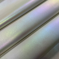 Tissu en cuir PU holographique, cuir synthétique laser irisé pour sacs