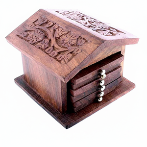 Fabuloso posavasos de madera con forma de cabaña para el hogar, cocina, oficina, mesa de comedor, tazas de té, tazas de café, latas de cerveza, bar, vasos de agua 2024 - Product Image 1