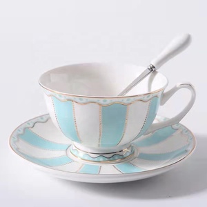 Wholesale English Afternoon Tea <strong>Cup</strong> and Saucer <strong>Set</strong> Milk Stripe Ceramics Porcelain <strong>Cup</strong> <strong>Sets</strong> for Coffee and Tea - Product Image 4
