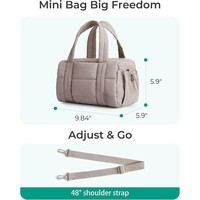 Sac de sport mini-duffel matelassé en nylon pour femme avec fermeture éclair, bandoulière amovible et porté épaule/croisé, en stock
