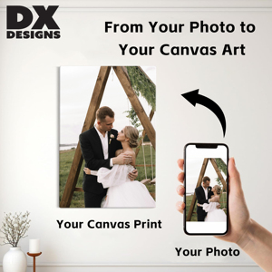 DX Designs Stampe su Tela Personalizzate, Trasforma la Tua Foto in Arte Murale, Tela Avvolta Personalizzata <span class=keywords><strong>per</strong></span> Foto di Matrimoni, Famiglia, Animali Domestici, Decorazione Casa - Product Image 2