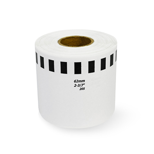 Rollo de Etiquetas de Papel Térmico Autoadhesivo Compatible con DK-22205 DK205, Negro sobre Blanco, para Impresora Brother - Product Image 3