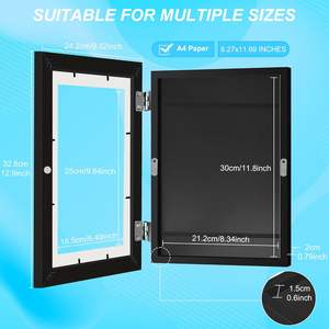 Cadres en bois A4 A3 pour enfants - Boîte de rangement ouvrable pour dessins d'enfants, idéale pour l'affichage d'art et de peinture (vente en gros) - Product Image 4