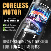 Mesin Tato Nirkabel Profesional Ambition C2 1600mAh Motor Tanpa Inti 2.0-4.2mm 7 Tingkat Panjang Stroke yang Dapat Disesuaikan untuk Seni Tubuh