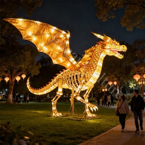 Große goldene Drachenförmige Laterne, energiesparendes Licht, wiederverwendbar, wasserdicht, für Laternenfest, chinesisches Neujahr, Weihnachten - Product Image 3