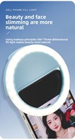 Luz de Relleno con Clip para Teléfono, 4 Niveles de Ajuste de Brillo, Luz Fría de 2500-6500K, Mini Luz de Relleno Recargable, Popular para Teléfonos