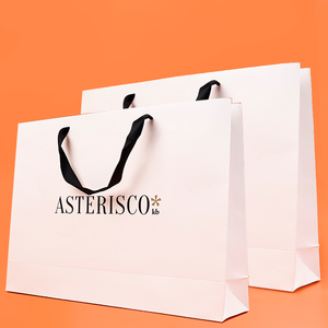 Free <b>Design</b> Custom Logo Clothing <b>Packaging</b> Gift Paper Bag Large Size Recyclable Shopping Bags with Ribbon Handle - Product Image 3
