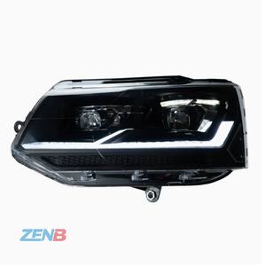ชุดไฟหน้าสำหรับรถตู้ VW Multivan T5 รุ่น <span class=keywords><strong>Caravelle</strong></span> อัพเกรดด้วยเลนส์โปรเจคเตอร์ LED ไฟเดย์ไลท์ พร้อมไฟเลี้ยวแบบไล่ระดับ - Product Image 1