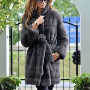The Whole Skin Real Mink Fur Coat With Madarin Collar For Women Winter Genuine Natural Imported Mink Fur Coats Luxury Customized
