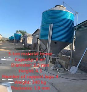 Silo de Acero Galvanizado para Alimento de Animales, Aves de Corral y Cerdos, de 3/5/8/10/15/20T, para Almacenamiento de Granos en Granjas - Product Image 3