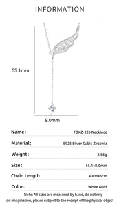 Fashion Unique Angel Wings Necklace 925 Sterling <strong>Silver</strong> <strong>Long</strong> Tassel Y-Shaped Clavicle <strong>Chain</strong> for Women High-end Jewelry Gift - Product Image 3