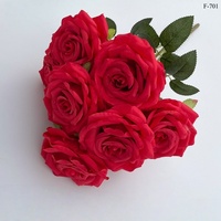 Bouquets de fleurs artificielles en soie blanche de haute qualité pour mariage, roses décoratives en diamant, vente en gros