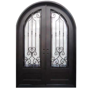 Portail extérieur moderne <span class=keywords><strong>en</strong></span> <span class=keywords><strong>fer</strong></span> <span class=keywords><strong>forgé</strong></span> noir de qualité supérieure avec design <span class=keywords><strong>en</strong></span> arche, aspect luxueux, surface finie <span class=keywords><strong>pour</strong></span> <span class=keywords><strong>entrée</strong></span> de jardin - Product Image 4