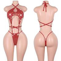 Vêtements de danse exotiques, combinaisons à découpes à pois argentés, micro-lingerie string, tenues de pole dance, vêtements de club, ensembles de festival
