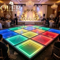 Plancher de danse LED portable OLER avec miroir infini RGB, tuile lumineuse 3D pour la décoration de scène de mariage de luxe et de réception