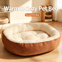 Coussin ovale pour chien et chat en polaire douce et chaude, antidérapant, lavable, facile à nettoyer, OEM ODM personnalisé