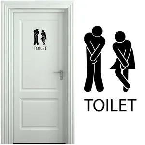 Stickers muraux et <span class=keywords><strong>porte</strong></span> de toilette, décoration de salle de bains, décalcomanies imperméables, affiche de papier peint en vinyle, décoration de la maison - Product Image 2