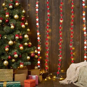 Guirlande <span class=keywords><strong>de</strong></span> pompons rouges <span class=keywords><strong>de</strong></span> 1 m (3,28 pi) pour décorations murales, fêtes, anniversaires, mariages, Noël et arbres <span class=keywords><strong>de</strong></span> Noël - Product Image 4