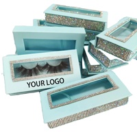 Nouvelle Arrivée : Boîte d'emballage pour faux cils en strass avec étui pour faux cils à étiquette privée, personnalisable avec logo, pour cils à strass