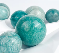 Sphère de cristal d'amazonite naturelle Letsun, pierre polie, ornement bleu, cadeau pour la décoration de la maison, Chine