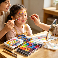 Kit de peinture corporelle et faciale professionnel multicolore arc-en-ciel à base d'eau, non toxique, certifié CE, pour enfants, adolescents, adultes, fêtes, sports