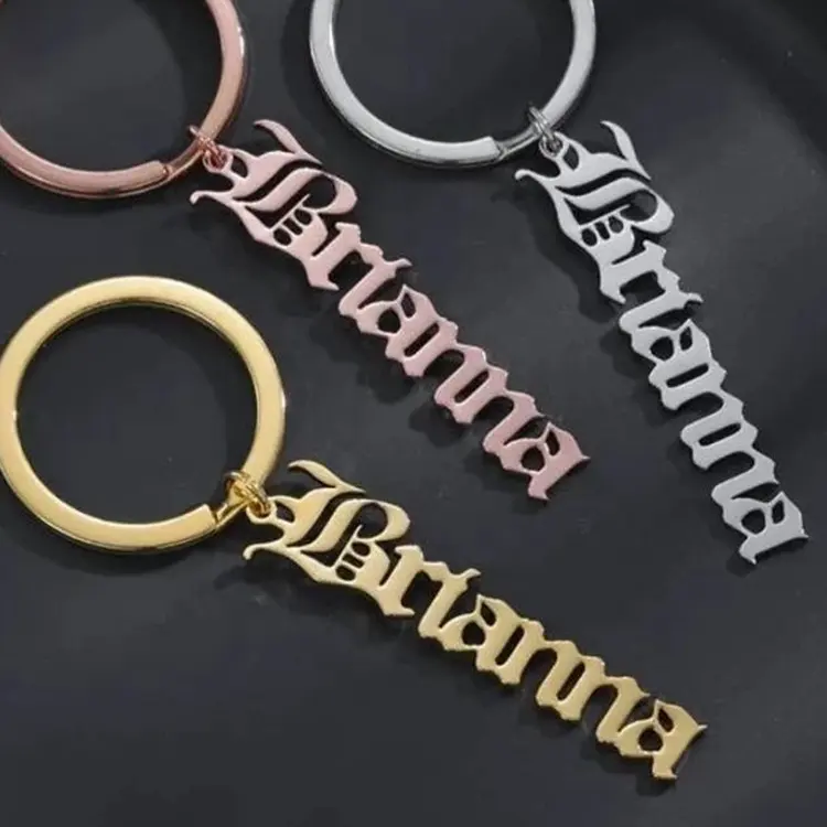Wholesale Custom Accessories KeyChain Metal 3D letter Logo Key Chain