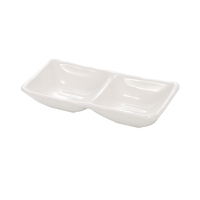 2/3 Compartiment En Gros Blanc Mélamine Trempette Sauce Plat Divisé Dîner Plat Mélamine Vaisselle