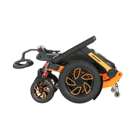 Fauteuil roulant électrique pliable manuel, durable, capacité de charge de 150 kg, en alliage d'aluminium, sans balais, pour centre de rééducation, hôpital, domicile