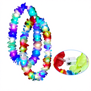 สร้อยคอดอกไม้ประดิษฐ์ฮาวายแบบทรอปิคอล ชุดพวงมาลัยฮาวาย สายรุ้งผ้าประดับ ทนทาน เหมาะสำหรับเทศกาลดีวาลีและรอมฎอน ขายส่ง - Product Image 6