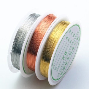 0.3/0.4/0.5/0.6/0.8/1mm <span class=keywords><strong>argento</strong></span>/<span class=keywords><strong>oro</strong></span>/filo di <span class=keywords><strong>rame</strong></span> rosa per bracciale collana gioielli accessori fai da te 0.2-1.0mm perline artigianali - Product Image 1