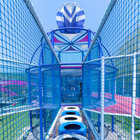Equipo de Juego Infantil Personalizado para Exteriores, sin Motor, Estructura de Juego de Aventura Comercial con Toldo para Parques y Resorts