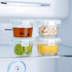 Tazón de Vidrio para Alimentar Bebés, Recipiente para Almacenar Alimentos para Bebés, Tazón para Cocer Huevos al Vapor, Recipiente de Vidrio para Mantener la Frescura, 130 ml 160 ml - Product Image 2