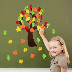 Personnalisé Thanksgiving Velcro Feuilles Feutre Plat Sticker Mural <span class=keywords><strong>Maternelle</strong></span> Décoration Murale Collage Enfants Feutre Artisanat Kits - Product Image 1