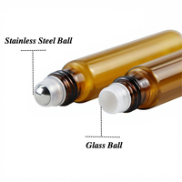 Botol Roll On Kaca Amber Kosong Chenlan Spot Wholesale 3ml 5ml 10ml untuk Parfum, Minyak Atsiri, Kosmetik, dengan Tutup Sekrup