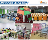 Chaise de bureau mobile en plastique pour réunion et formation avec bloc-notes pour l'école à la maison, le bureau des étudiants et la salle de classe