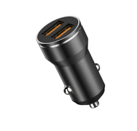 Pengisi daya ponsel di mobil, adaptor pengisi daya ponsel mobil mini USB-A 12W max tipe-c dengan pengisian daya Cepat