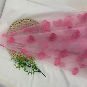 ผ้าตาข่ายไนลอนพิมพ์ลายหัวใจวิบวับ ผ้าโปร่งแสง สำหรับกระโปรงผู้หญิง ชุดเด็ก งานปาร์ตี้ ตกแต่ง ขายส่ง - Product Image 5