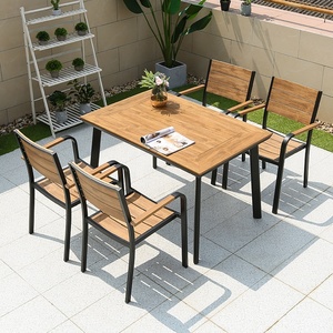 Ensemble de meubles de jardin d'extérieur en <span class=keywords><strong>bois</strong></span> de luxe imperméable et durable en <span class=keywords><strong>bois</strong></span> de teck rectangulaire 6 places ensemble <span class=keywords><strong>table</strong></span> à manger et chaises de patio - Product Image 2