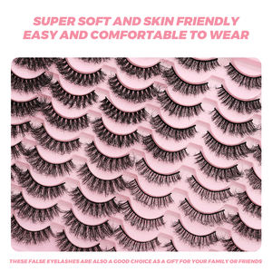 40 paar groothandel nep mink wimpers, fluffy beauty handgemaakte wimperdoosjes, beauty supplies, volle stripwimpers voor make-up - Product Image 2