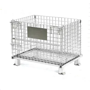 Collapsible Durable Galvanized Steel Industrial Recycle Wire Mesh Container