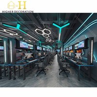Meubles de jeu modernes personnalisés, solution de design d'intérieur tout-en-un pour les meubles de cybercafé avec éclairage LED