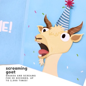 Tarjeta de cumpleaños divertida Screaming Goat <span class=keywords><strong>Meme</strong></span> Sound and Shaking Head Motion Bday Tarjetas de felicitación - Product Image 3