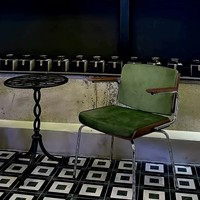 Chaise de salle à manger moderne et traditionnelle avec revêtement en velours, pieds en métal capitonnés et assise en bois
