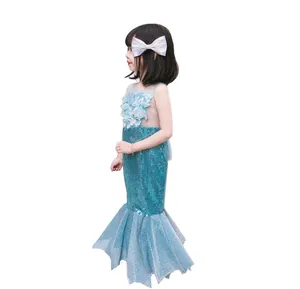 Платье принцессы с юбкой-годе, кружевное Тюлевое платье с аппликацией для выступлений и пианино для маленьких девочек, с цветочным принтом
