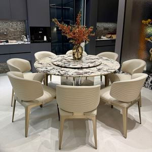 Tavolo da Pranzo Moderno in Marmo Premium con Gambe in Acciaio al Carbonio Resistenti <span class=keywords><strong>e</strong></span> Impermeabili per Hotel, Villa, Appartamento, Casa <span class=keywords><strong>e</strong></span> Ristorante - Product Image 3