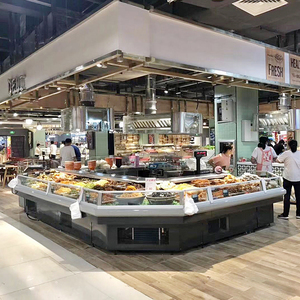 Vitrine Réfrigérée Ouverte Sanye pour Supermarché, Équipement de Réfrigération à Air pour Viande Fraîche avec Rideau Nuit, Prix Abordable - Product Image 3