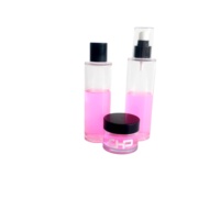 Emballage cosmétique pour soins de la peau, flacon rose givré à épaule plate 30 ml pour lotion, parfum, sérum visage, huile essentielle, PETG, impression sérigraphique