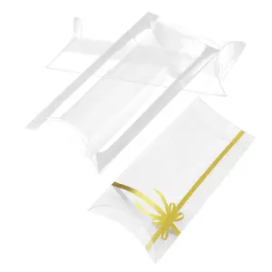 पारदर्शी कस्टम तकिया बॉक्स पीवीसी प्लास्टिक पैकेजिंग बॉक्स रचनात्मक प्रदर्शन उपहार कैंडी बॉक्स